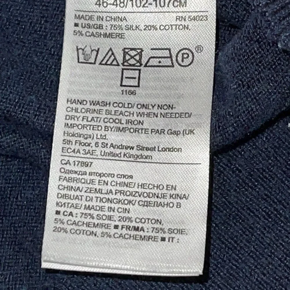 Banana Republic‎ Men's Knit Striped Silk Blend Pullover Sweater Blue Gray Large